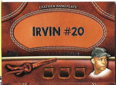 Monte Irvin Leather Nameplate ManuPatch..