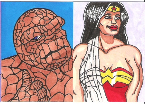 Thing and Wonder Woman..