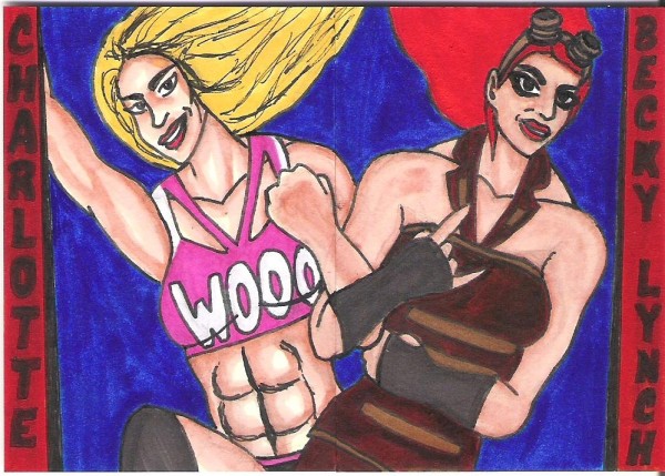 Charlotte/Becky Lynch sketch card puzzle..